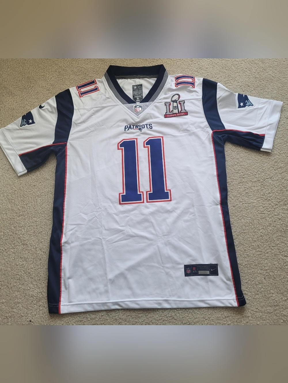 Nike New EnglandPatriots Julian Edelman #11 Super Bowl LI (51) NFL Jersey Men L